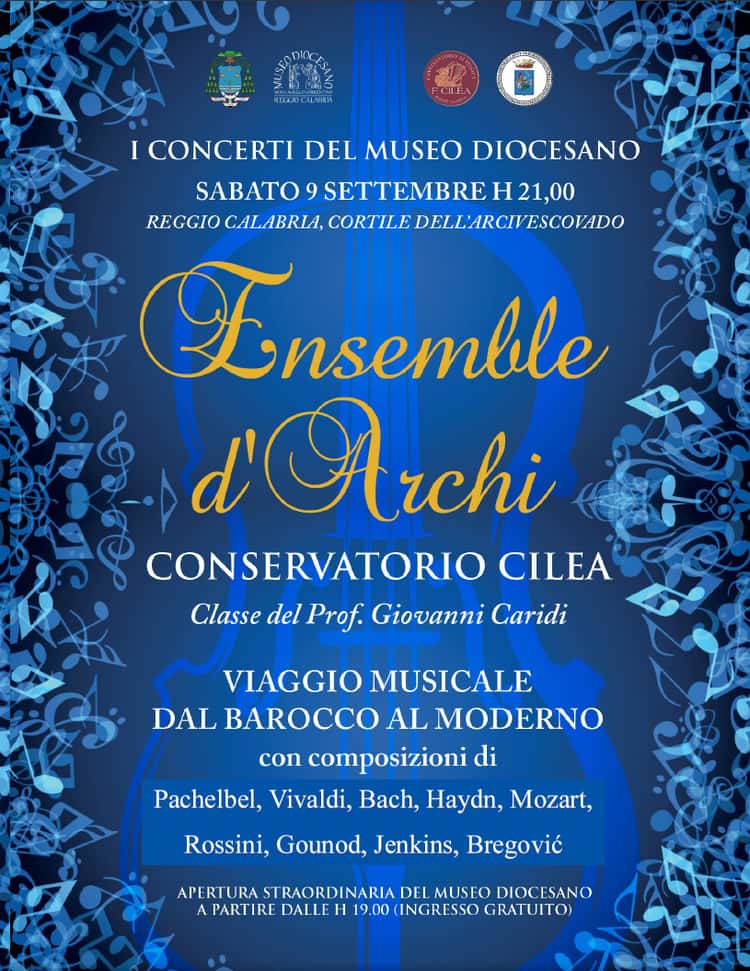 Concerto Ensemble d'archi 9 settembre 2023 ore 21 Museo Diocesano Reggio Calabria