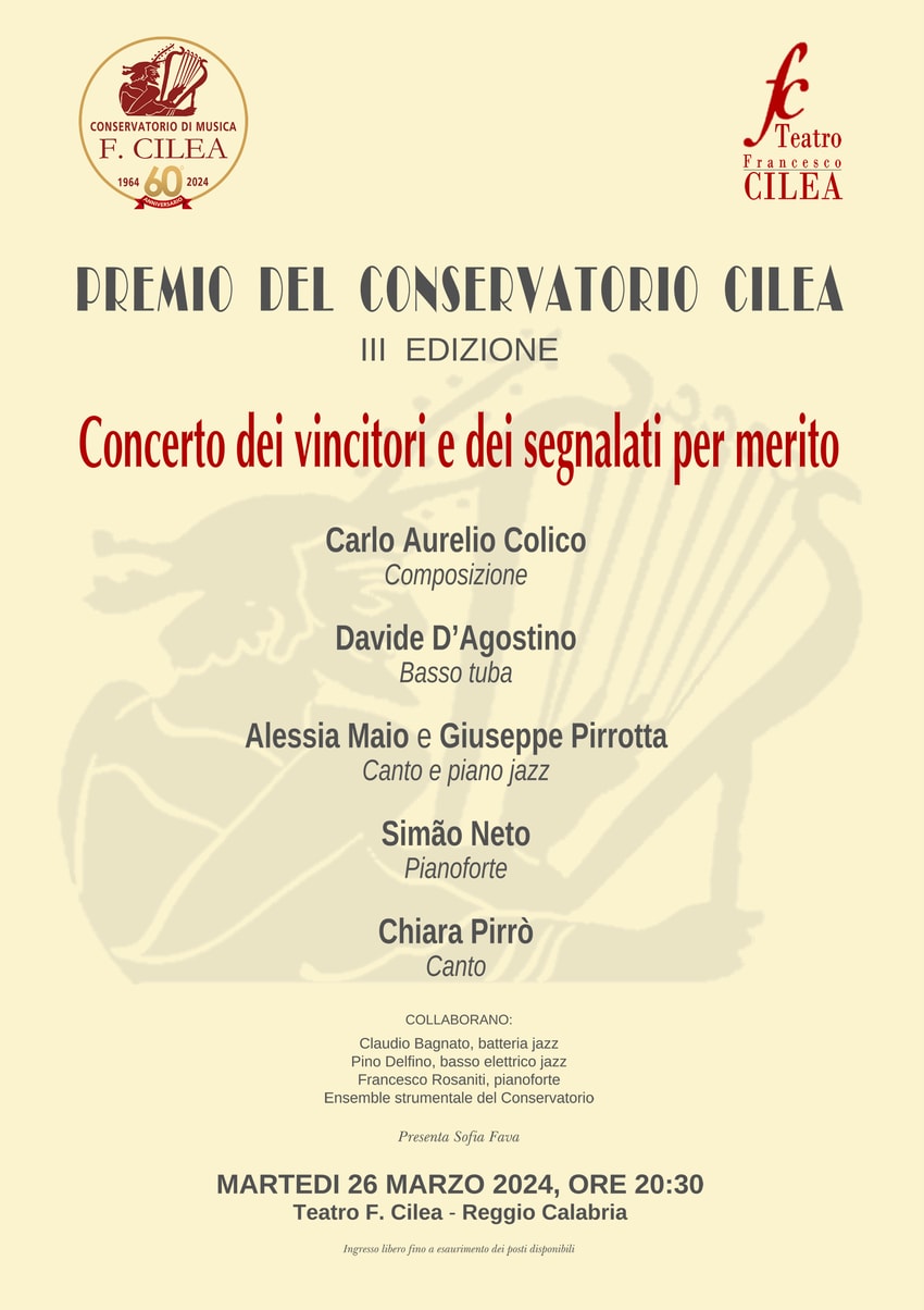 Concerto vincitori Premio Conservatorio Cilea III edizione