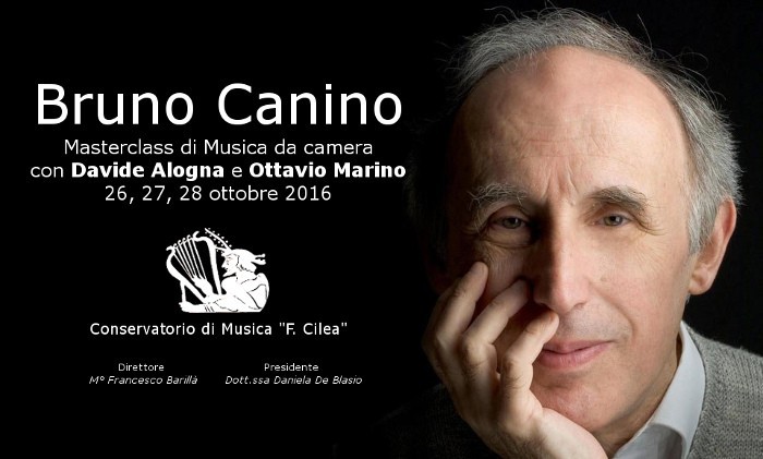 Masterclass di Musica da camera con Bruno Canino, 26-27-28 ottobre 2016