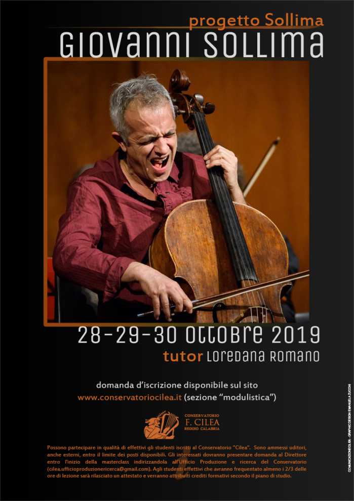 Masterclass "Progetto Sollima" con il M° Giovanni SOLLIMA - 28/30 ottobre 2019
