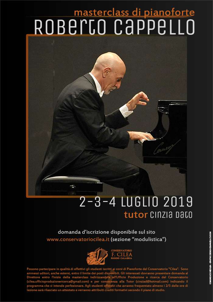 Masterclass di Pianoforte con il M° Roberto Cappello - 2/4 luglio 2019 