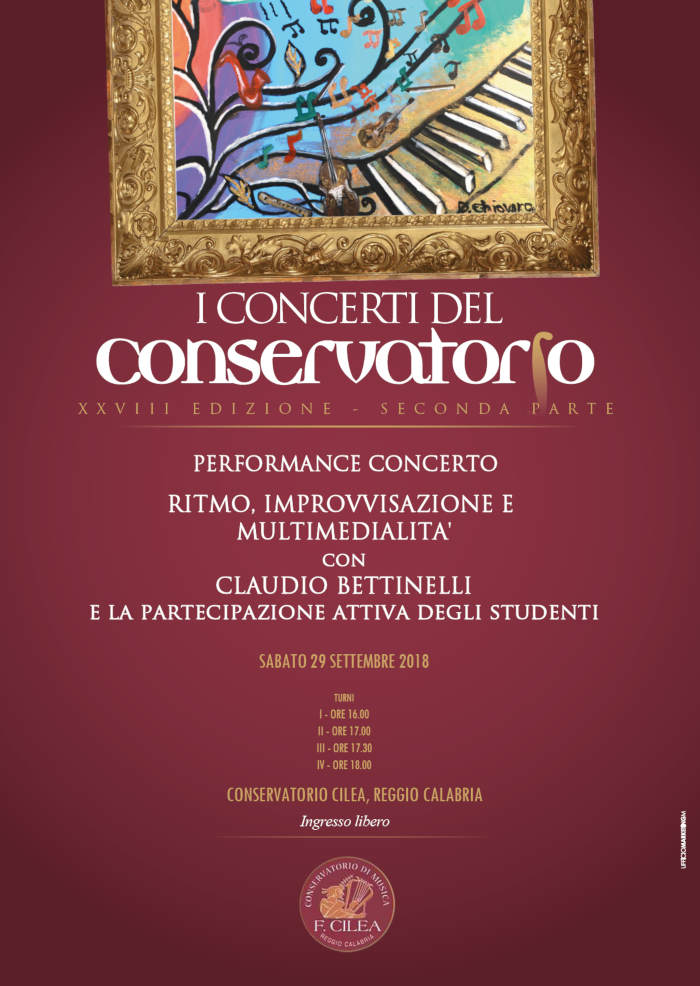 concerto claudio bettinelli 2-9-2018 ore 16 conservatorio cilea