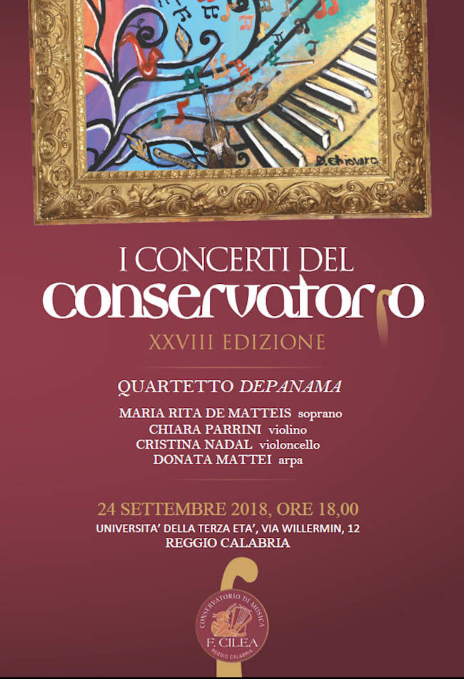 concerto quartetto depanama 24-9-2018 ore 18 uniTRE RC