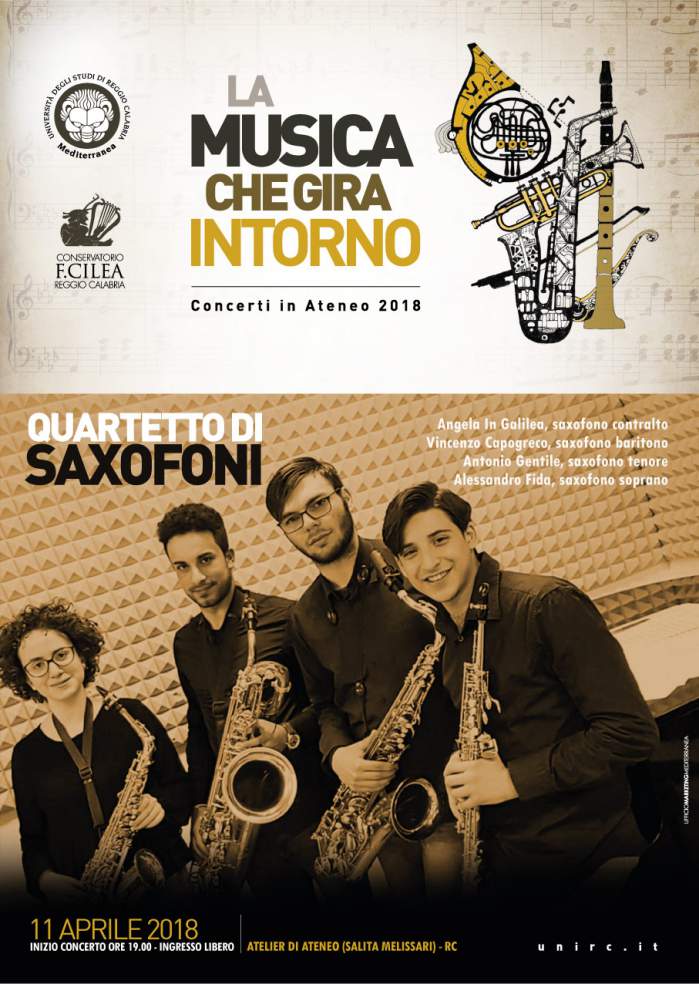 concerto quartetto saxofoni 11-4-2018 ore 11 UniRC